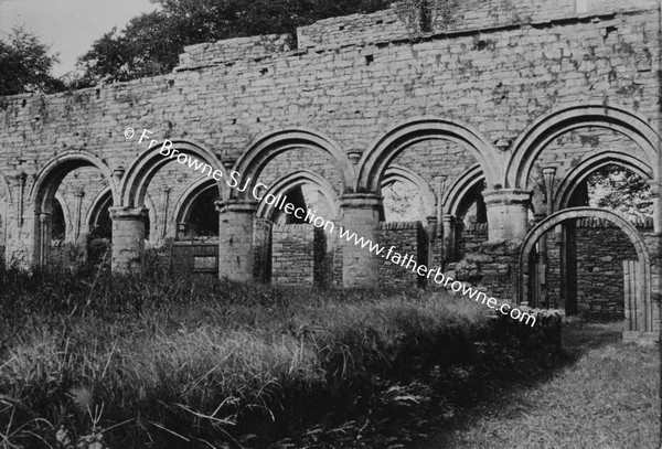 BOYLE ABBEY  NORTH AND SOUTH ARCHES OF NAVE FROM EAST OF CLOISTER GARTH